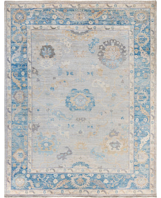 Oushak One of a kind Wool Light Gray Area Rug 9' 3" x 11' 10"