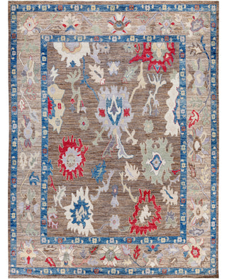 Oushak One of a kind Wool Brown Area Rug 9' 0" x 11' 11"