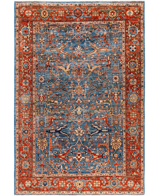 Serapi One of a kind Wool Light Blue Area Rug 6' 1" x 9' 0"