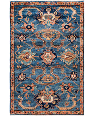 Serapi One of a kind Wool Light Blue Area Rug 3' 2" x 4' 11"