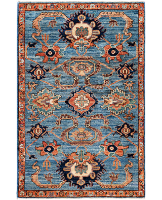 Serapi One of a kind Wool Light Blue Area Rug 3' 3" x 5' 0"