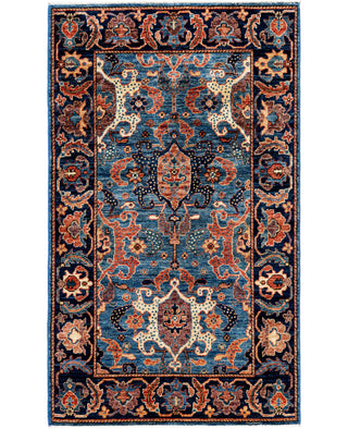 Serapi One of a kind Wool Light Blue Area Rug 3' 0" x 4' 11"