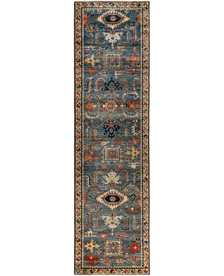 Serapi One of a kind Wool Blue Area Rug 2' 7" x 9' 8"