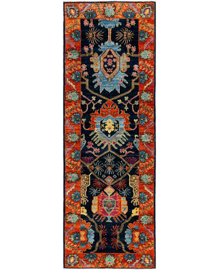 Serapi One of a kind Wool Blue Area Rug 2' 9" x 7' 11"