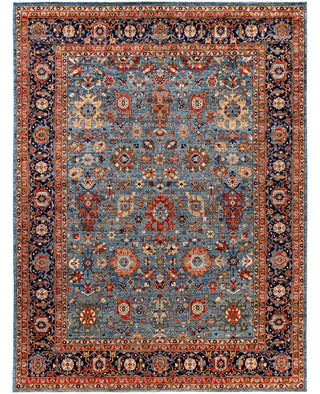 Serapi One of a kind Wool Light Blue Area Rug 9' 0" x 11' 11"