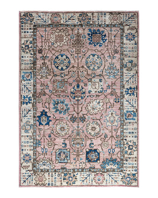 Traditional Serapi Wool Hand Knotted Pink Area Rug 4' 2" x 6' 2"