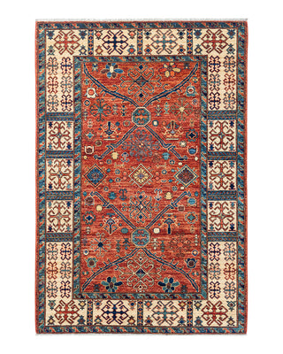 Traditional Serapi Wool Hand Knotted Orange Area Rug 4' 0" x 5' 11"