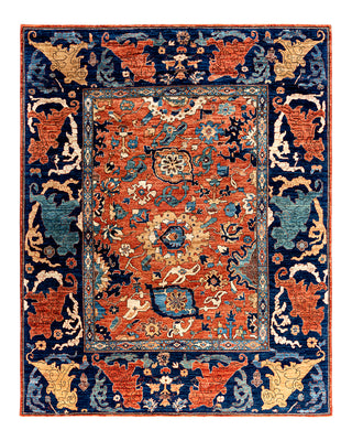 Serapi, One-of-a-Kind Hand-Knotted Area Rug - Orange, 7' 11" x 9' 11"