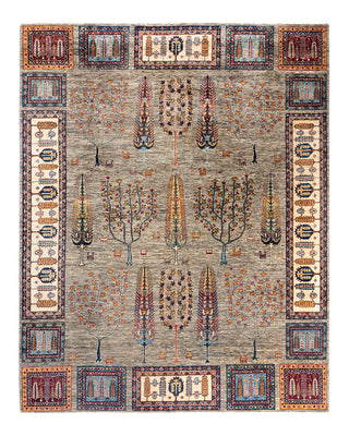 Bohemian Tribal Wool Hand Knotted Brown Area Rug 8' 4" x 10' 4"