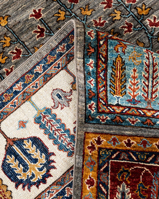 Bohemian Tribal Wool Hand Knotted Brown Area Rug 8' 2" x 9' 9"