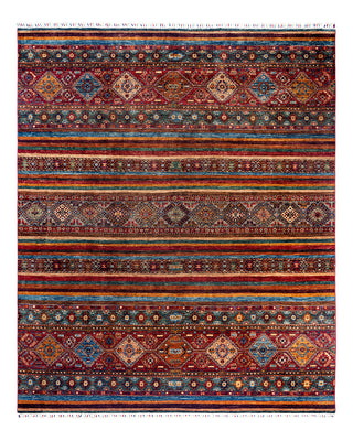 Bohemian Tribal Wool Hand Knotted Red Area Rug 8' 3" x 9' 7"