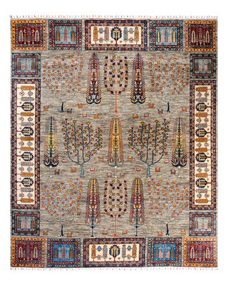 Bohemian Tribal Wool Hand Knotted Brown Area Rug 8' 3" x 9' 8"