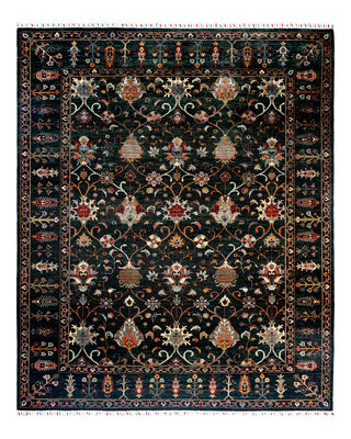 Bohemian Tribal Wool Hand Knotted Green Area Rug 8' 2" x 9' 8"