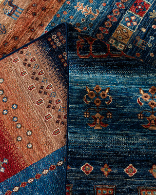 Bohemian Tribal Wool Hand Knotted Blue Area Rug 9' 2" x 11' 8"