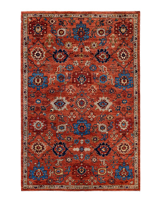 Traditional Serapi Wool Hand Knotted Red Area Rug 6' 1" x 9' 2"