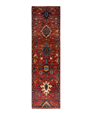 Traditional Serapi Wool Hand Knotted Red Area Rug 2' 9" x 9' 11"