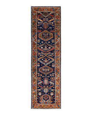 Traditional Serapi Wool Hand Knotted Blue Area Rug 2' 9" x 9' 10"