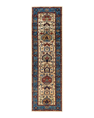 Traditional Serapi Wool Hand Knotted Ivory Area Rug 2' 10" x 9' 9"