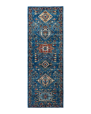 Traditional Serapi Wool Hand Knotted Light Blue Area Rug 2' 9" x 7' 11"