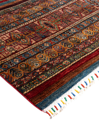 Bohemian Tribal Wool Hand Knotted Red Area Rug 8' 11" x 12' 2"