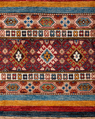 Bohemian Tribal Wool Hand Knotted Red Area Rug 8' 11" x 12' 2"