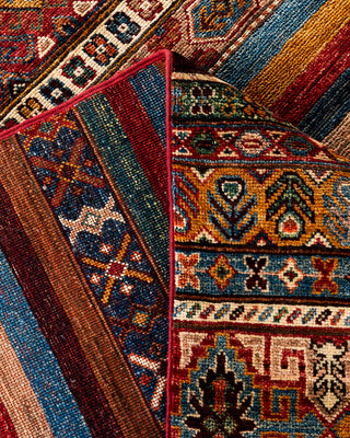 Bohemian Tribal Wool Hand Knotted Red Area Rug 8' 11" x 12' 2"