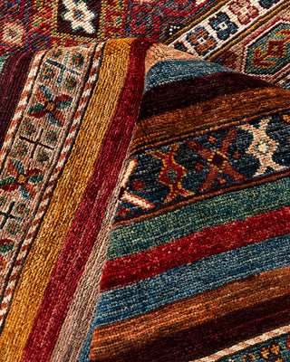 Bohemian Tribal Wool Hand Knotted Red Area Rug 8' 11" x 12' 2"