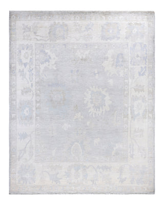 Traditional Oushak Wool Hand Knotted Ivory Area Rug 7' 10" x 9' 9"
