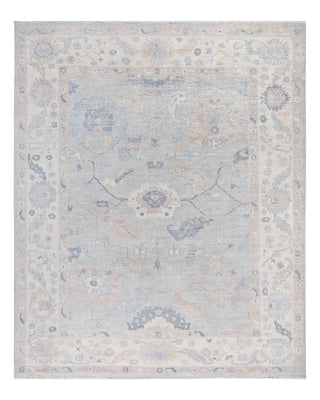 Traditional Oushak Wool Hand Knotted Light Blue Area Rug 7' 11" x 9' 8"
