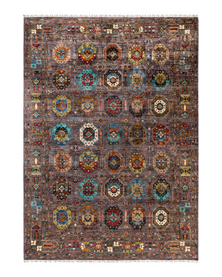 Bohemian Tribal Wool Hand Knotted Brown Area Rug 9' 1" x 12' 6"