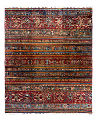 Bohemian Tribal Wool Hand Knotted Red Area Rug 8' 4" x 9' 10"