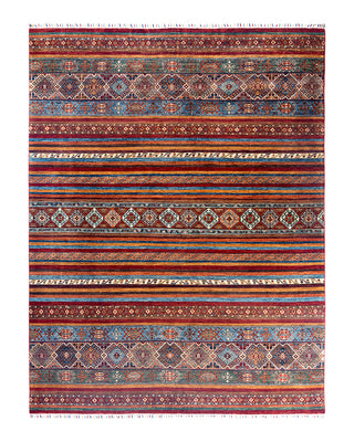 Bohemian Tribal Wool Hand Knotted Red Area Rug 8' 0" x 10' 4"
