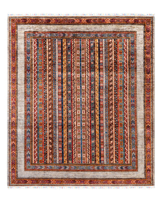 Bohemian Tribal Wool Hand Knotted Gray Area Rug 8' 3" x 9' 6"