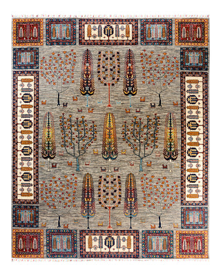 Bohemian Tribal Wool Hand Knotted Fawn Area Rug 8' 2" x 9' 10"