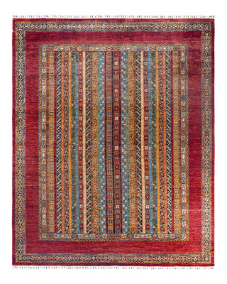 Bohemian Tribal Wool Hand Knotted Red Area Rug 8' 2" x 9' 10"