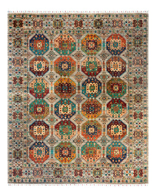 Bohemian Tribal Wool Hand Knotted Brown Area Rug 8' 3" x 9' 10"