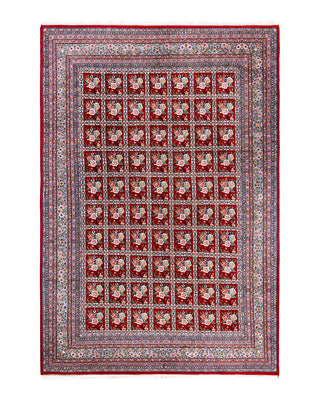 Traditional Tabriz Hand Knotted Floral Wool Red Area Rug 8' 3" x 11' 9"