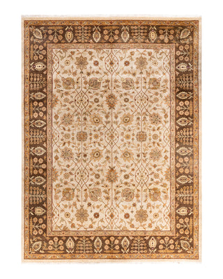 Traditional Oushak Hand Knotted Floral Wool Ivory Area Rug 8' 10" x 12' 2"