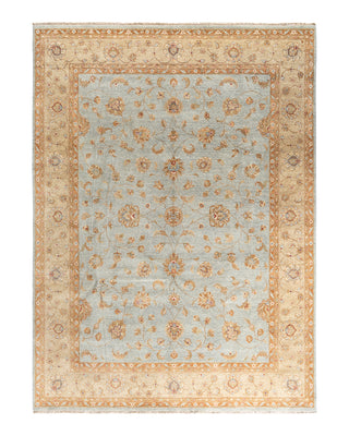 Traditional Oushak Hand Knotted Floral Wool Gold Area Rug 8' 10" x 12' 0"
