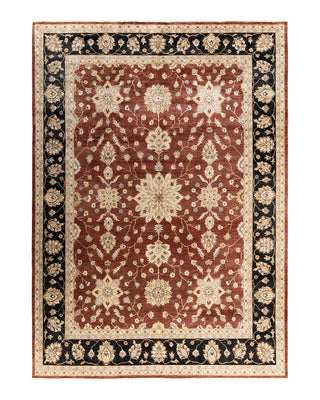 Traditional Oushak Hand Knotted Floral Wool Rust Area Rug 9' 4" x 12' 4"