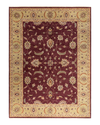 Traditional Oushak Hand Knotted Floral Wool Red Area Rug 9' 2" x 12' 3"