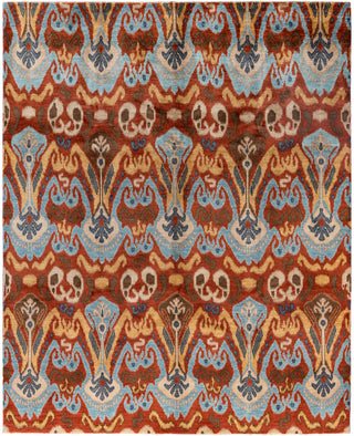 Traditional Floral Wool Hand Knotted Red Area Rug 8' 1" x 10' 1"