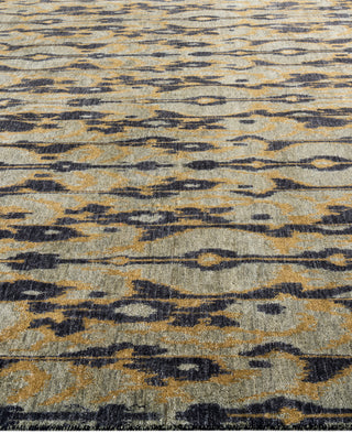 Traditional Floral Wool Hand Knotted Black Area Rug 8' 3" x 9' 10"