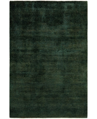 Contemporary Overdyed Wool Hand Knotted Green Area Rug 4' 0" x 6' 0"