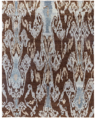 Traditional Floral Wool Hand Knotted Brown Area Rug 8' 0" x 10' 2"
