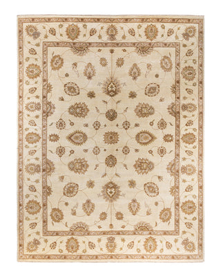 Traditional Oushak Hand Knotted Floral Wool Ivory Area Rug 9' 2" x 12' 1"