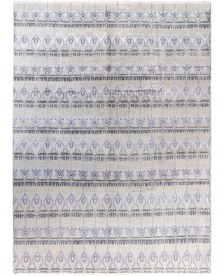 Traditional Floral Wool, Silk Hand Knotted Beige Area Rug 9' 0" x 12' 4"