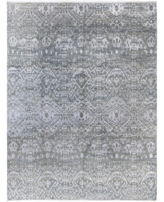 Traditional Floral Wool, Silk Hand Knotted Gray Area Rug 8' 10" x 11' 10"