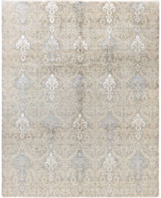 Traditional Floral Wool, Silk Hand Knotted Beige Area Rug 8' 1" x 10' 1"