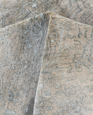 Traditional Floral Wool, Silk Hand Knotted Beige Area Rug 8' 1" x 10' 2"